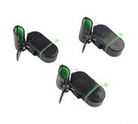 Allarme da pesca portatile con LED per flash e 80 dB acustico, resistente all'usura, indicatore clip in metallo ABS per diverse condizioni di canna, confezione da 6 (plastica nera)