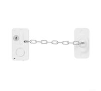 Allarme di sicurezza per porte e porte, 120 dB, serratura di sicurezza per bambini per ante di armadietti, USB-C ricaricabile, catena in alluminio per deterrente contro gli intrusi, nero (bianco)