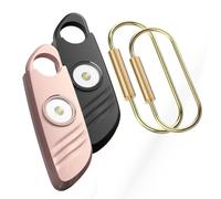 Allarme di sicurezza personale, confezione da 2, sirena da 140 dB, potente suono sicuro, allarme personale con luce stroboscopica e comodo anello portachiavi in rame