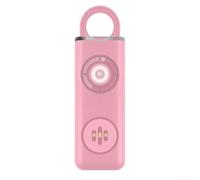Allarme di sicurezza personale leggero ricaricabile con forte suono da 130 dB e lampeggiante SOS (rosa)