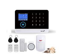 Allarme domestico Wireless 4G di allarme di sicurezza domestica for APP Tuya con sensore di movimento for animali domestici Rilevatore di fumo Gas,Espandibile(F)
