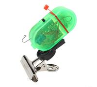 Allarme elettrico da pesca, 6 pezzi, con luce LED e suono da 80 decibel per canne, ABS e struttura in metallo, clip sicura adatta per molte condizioni di pesca (plastica verde)