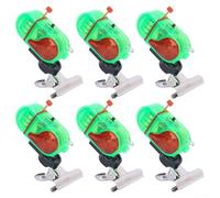 Allarme elettrico per pesca, confezione da 6 con luce LED e suono, indicatore di morso da 80 dB per canna, doppio flash verde e singolo flash nero, ABS e acciaio inossidabile, compatibile con la