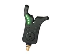 Allarme elettronico per canna da pesca con base in ottone filettata 3/8, accesso posteriore alla batteria, luce di allarme LED per canna da riva, allarme elettronico da pesca, allarme LED regolabile