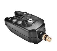 Allarme Elettronico per Morso di Pesce da Pesca a LED Indicatore di Avviso Sonoro Indicatore Luminoso con sensibilità e Volume, Struttura in Metallo e Plastica per Pescatori (Black)
