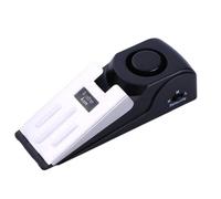 Allarme fermaporta con cuneo di sicurezza, bianco e nero, fermaporta portatile anti-collisione con catena per casa, hotel (nero)