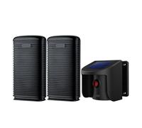 Allarme for vialetto con rilevatore di sensore di movimento PIR ad energia solare impermeabile for protezione antifurto di benvenuto all'aperto,Maggiore(KIT 2)