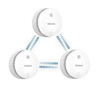 Allarme fumo, batteria 10 anni, allarmi fumo interconnessi, allarmi antincendio per la casa interconnessi, rilevatore di fumo con controllo remoto, conforme alla norma EN14604, certificato CE (3pacco)