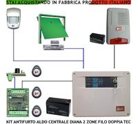 ALLARME GARAGE KIT ALDO DIANA 2 ZONE DOPPIA TECNOLOG SIRENA CHIAV ELETR CONTATTO