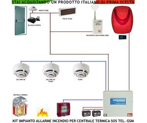 ALLARME INCENDIO CONDOMINIO SENSORI BLOCCA PORTA REI SIRENA SOS GSM PULS LAMPADA