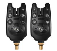 Allarme morso da pesca, 2 pezzi, allarme abboccata con indicatore LED, allarme morso con controllo volume + tono, allarme abboccata per pesca alla carpa e al luccio, indicatori di abboccata per la