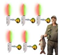 Allarme per esche da pesca, allarme LED con cambio di colore | 5 clip di allarme per pesca notturna | Per la pesca notturna al pesce gatto e alla carpa all'aperto in polvere, lago, ghiaccio, elfo e