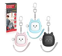 Allarme personale con suono sicuro, 130 dB, allarme di sicurezza, allarme di sicurezza con luce LED, sirena di sicurezza personale per donne, uomini, bambini, anziani, blu/rosa/nero.