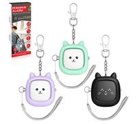 Allarme personale, confezione da 3 pezzi, 130 dB, riutilizzabile, allarme di emergenza per autodifesa, con luce LED, piccolo allarme di sicurezza sonoro personale per donne, uomini, bambini, anziani