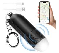 Allarme Personale da Donna, Bluetooth Tracker 2 in 1, 130db Extra Forte Allarme per Difesa, Ricaricabile, Allarme di Sicurezza Portachiavi con Luce LED per Donne Bambini (Non supporta Android)