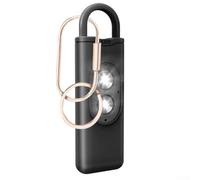 Allarme personale portatile compatto che produce un suono da 130 dB, con due segnali LED accattivanti (nero)