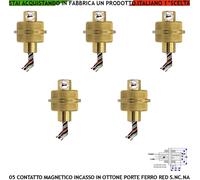 Allarme Pezzi 5 Contatti Magnetici Ottone da Incasso Posizione Porta o Cancello