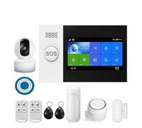 Allarme Sicurezza Casa, Tuya Wireless Home GSM Monitoraggio domestico Cintura di sicurezza Rilevatore movimento Sensore allarme antifurto Controllo APP Sup(Set 9)