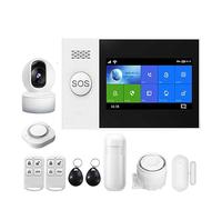 Allarme Sicurezza Casa, Tuya Wireless Home GSM Monitoraggio domestico Cintura di sicurezza Rilevatore movimento Sensore allarme antifurto Controllo APP Sup(Set 7)