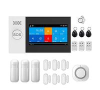 Allarme Smart, Tuya GSM Alarm 4G Wireless antifurto for casa d'affari Allarmi Touch Screen APP mobile Telecomando Smart Home Siren(L)