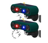 Allarme solare per esterni con sensore di movimento, 2 x 130 dB, sirena ad ultrasuoni ad alta frequenza con 4 modalità regolabili, luce stroboscopica rossa e blu, adatta per case, frutteti, edifici