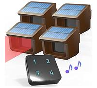 Allarme solare wireless for vialetto da 800 metri Sensore di movimento e rilevatore di movimento esterno resistente alle intemperie di allarme di sicurezza fai-da-te,Alta professionalità(KIT4)