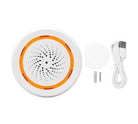 Allarme sonoro e luminoso intelligente, telecomando APP wireless, sirena 90 dB, luce stroboscopica, allarme di sicurezza per casa, ufficio, uso interno, con cavo USB e batteria (Per ZigBee)