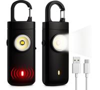 Allarme tascabile potente, allarme anti aggressione ricaricabile per sicurezza d’emergenza da 130 decibel, con luci SOS, ricarica USB Type-C, leggero, protezione per bambini, donne e persone anziane