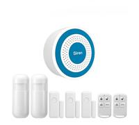 Allarme wireless Siren sistema di sicurezza domestica, altoparlante ad alta intensità decibel e flash luce interna, con rilevatore PIR da 433 MHz e sensore porta (8 kit pezzi)
