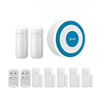 Allarme wireless Siren sistema di sicurezza domestica, altoparlante ad alta intensità decibel e flash di luce interna, con rilevatore PIR da 433 MHz e sensore porta (10 pezzi)