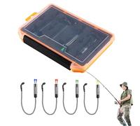 Allarmi da pesca per canne da pesca - Set di 4 corde compatti per mordere i pesci - leggero creature da laghetto con tendicinghia con due catene per gli appassionati