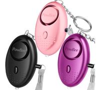 Allarmi personali da donna, confezione da 3 pezzi, riutilizzabili, approvati dalla polizia, 150 dB, con luce LED, piccoli allarmi di sicurezza personali per donne, ragazze, bambini e anziani