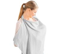 Allattamento al seno per donne | Copertura di musselin morbida e traspirante | Coperta silenziosa con anello al collo regolabile per l'allattamento al seno, sessioni di pompaggio del latte, luoghi pub