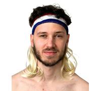 ALLAURA Parrucca con fascia per triglie | Parrucca anni '80 da uomo - Taglia unica (fascia inclusa) (biondo)