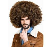 ALLAURA Parrucca da donna Jumbo, capelli ricci afro crespi castani per donne nere, capelli sintetici grandi, rimbalzanti e morbidi, dall'aspetto naturale, per costume da discoteca