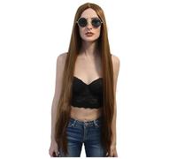 ALLAURA Parrucca hippie lunga dritta anni '70 ñ 24î Famiglia strega Cosplay