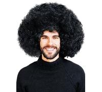 ALLAURA Parrucche da donna Jumbo afro crespi ricci neri - Grande rimbalzante e morbido, aspetto naturale, parrucca sintetica di alta qualità per costume da discoteca