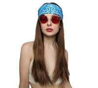 ALLAURA Set di 3 parrucche lunghe marroni hippie con bandana e occhiali, parrucca anni '60 e '70, parrucca realistica hippy per uomini e donne