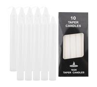 ALLAVA Set Candele 10 Lisce, Colore Bianco, 100% Paraffina, Durata 6 Ore, per Comunione, Battesimo, Compleanno, Matrimonio, Candela per Decorazione, Altezza 19 cm, Diametro 18 mm
