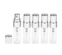 Allayu 5x Mini flaconi vuoti di profumo dopobarba spray da viaggio con nebulizzatore a nebbia fine da 3 ml argento