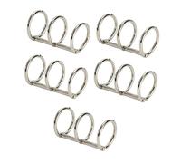 Allayu Anelli per libri, set da 5 pezzi, per scrapbooking, diari artigianali e di quotidiano, adatti per fogli sparsi, raccoglitore in metallo a 3 fori, durevole, Argento, 20 mm