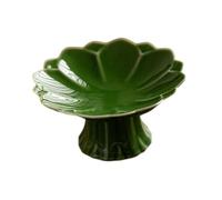 Allayu Fruttiera in ceramica con base rotonda, bellissimo centrotavola, espositore per dessert di tutti i giorni, decorativo per la cucina, ispirato al fiore, portafrutta rotondo in ceramica con base.