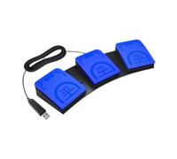 Allayu Interruttore a pedale USB multifunzionale, interruttore a pedale triplo, combina le funzioni di controllo del mouse, della tastiera e dello strumento, controllo del gioco, Blu, 34x11.5x4.3 cm