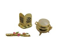 Allayu Mini statuetta decorativa modello Arca dell'Alleanza per regalo religioso, caratterizzata da lavorazione artigianale dettagliata e squisito barattolo d'oro, la verga germogliata di Aronne, Arca