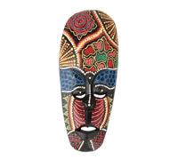 Allayu Per Maschera africana in legno dipinta, splendidamente realizzata, decorazione da parete leggera ed elegante per la casa, artigianato dipinto da parete con Per maschera africana, 10.5x25 cm