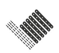 Allayu Staffe piatte dritte, confezione di elementi di fissaggio per riparazioni ad resistenza, include staffe dritte nere e viti per facili riparazioni, fissaggi e giunzioni per mobili in legno.