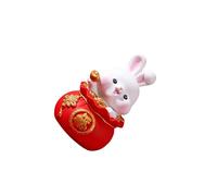 Allayu Statue e sculture in Smalto per Regali di Capodanno Cinese, Statuette e Ornamenti per la Decorazione, con Espressione Carina, Grande Coniglio