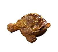 Allayu Statuetta di rospo di denaro squisito cambia colore decorazione della tavola da tè Feng Shui cinese ricchezza statua rana denaro fortunato, Oro
