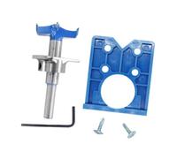 Allayu Strumento professionale per ferramenta per porte, dima per foratura rapida, modello per apertura fori cerniera, piastra di posizionamento per foratura da 35 mm, lavorazione del legno, blu