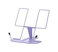 Allayu Supporto pieghevole per libri di cucina in, supporto per libri di ricette premium, universale per tablet per da cucina e di consultazione, portatile per in battuto, Viola, 18x16x16cm